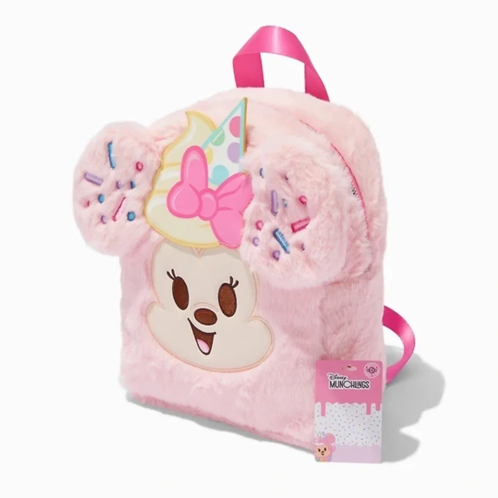 EUC Disney Munchlings Series 1 Minnie Mouse Furry Mini Backpack 9x10x4 inches - Picture 2 of 10